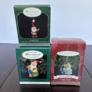Lot of‎ 3 Vintage Hallmark Keepsake Christmas Ornaments Original Boxes 90s